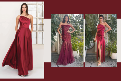 abito da donna borgogna