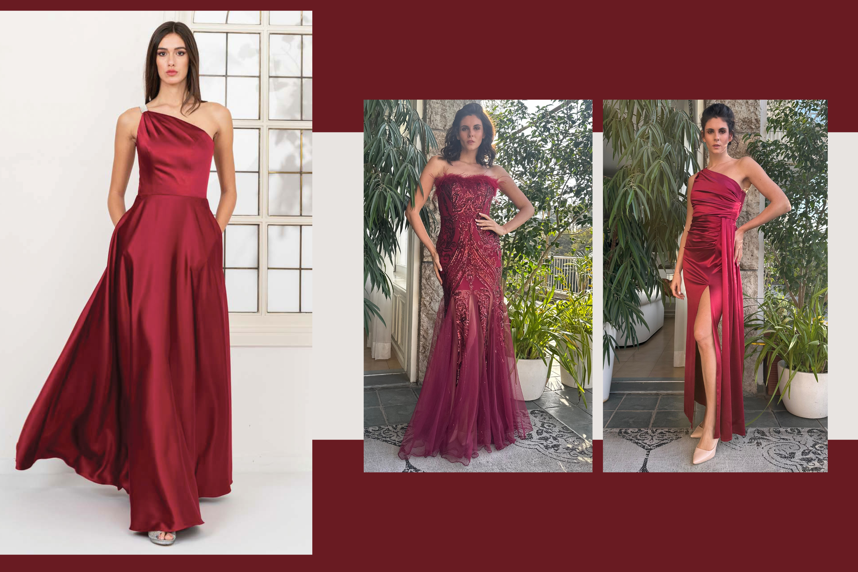 abito da donna borgogna