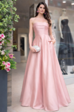 Abito da cerimonia  in mikado con corpetto strutturato